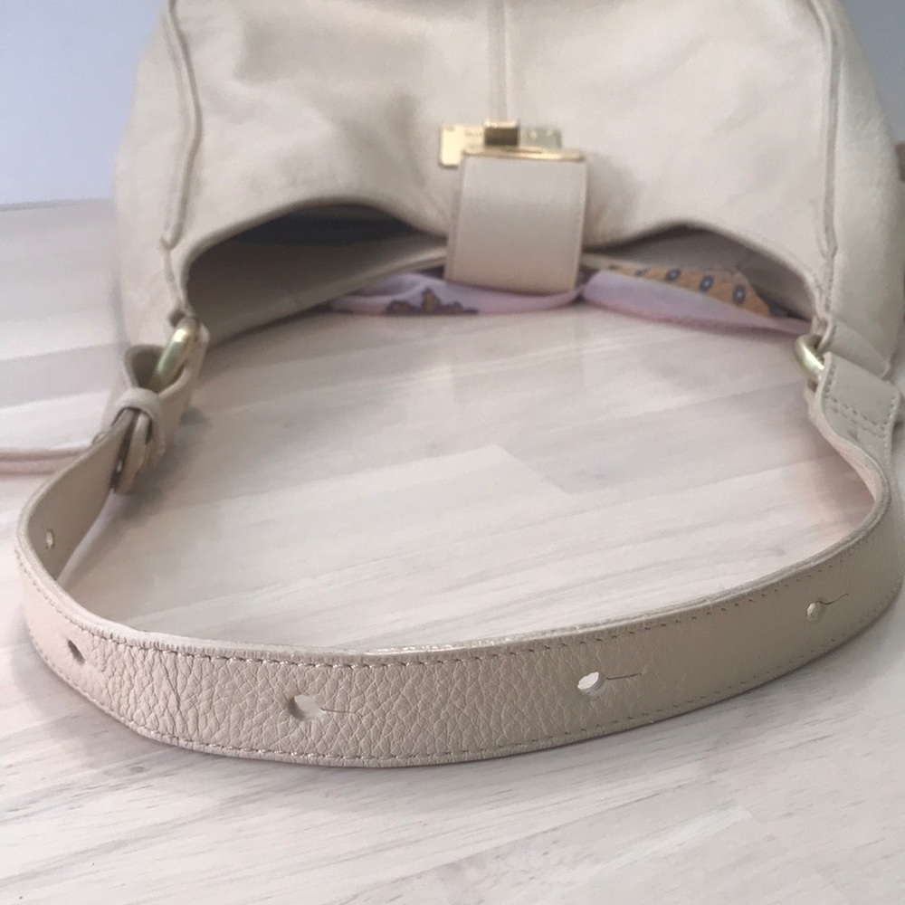 Brahmin Turn Lock Hobo Bag, Ivory Grained Leather - Picture 15 of 16